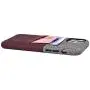 Dockem iPhone 11 Pro Wallet Case: Built-in Metal Plate for Magnetic Mounting & 2 Credit Card Holder Slots (5.8'' Luxe M2 Synthetic Leather, Maroon and Grey)