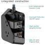 Power Strip Surge Protector with 3 USB Port and 6 AC Outlets, 6.5 Feet Extension Cord 3-Sided Power Strip Multi Plug Outlets, Outlet Expanders for Home Office Dorm Room (Black)