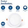 Hyperikon 6 Inch LED Recessed Lighting Slim Downlight, 80 Watt Replacement (14W) Dimmable Halo Lights with Junction Box, Ceiling Wafer Lights, UL Listed, Soft White, 14 Pack