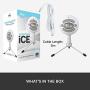 Blue Snowball iCE USB Mic for Recording and Streaming on PC and Mac, Cardioid Condenser Capsule, Adjustable Stand, Plug and Play – White