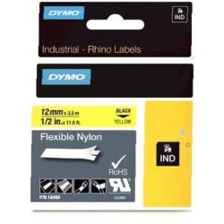 Industrial Labels for DYMO Industrial RhinoPro Label Makers, Black on Yellow, 1/2'', 1 Roll (18490) - 1