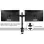 Mount-It! Dual Monitor Mount | Double Monitor Desk Stand Arm | Fits 2 Computer Screens 17 19 20 21 22 24 27 Inch | Two VESA 75 100 Compatible Displays | C-Clamp and Grommet Bases Included