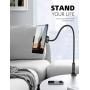 Gooseneck Tablet Mount Holder for Bed - Lamicall Flexible Tablet Arm Clamp, Bed Stand for 4.7-11'' Devices, Such as iPad Mini 7.9, Air 9.7, Pro 10.5/11, Switch, Galaxy Tabs - Black