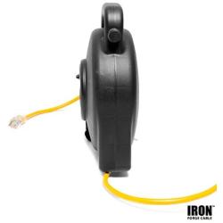 40 Ft Retractable Extension Cord Reel - 2 in 1 Mountable & Portable Power Cord Reel with 3 Electrical Outlets - 12/3 SJTW Heavy Duty Yellow Cable - Perfect for Hanging from Your Garage Ceiling