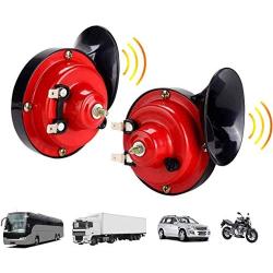 【2 Pack】 300DB Super Loud Train Horn for Truck Train Boat Car Air Electric Snail Single Horn, 12v Waterproof Double Horn Raging Sound Raging Sound for Car Motorcycle
