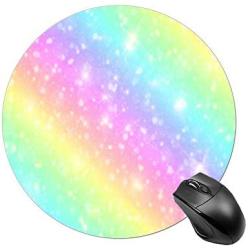BYBART Mouse Pad, Colorful Rainbow Mouse Pad Round Non-Slip Rubber Mousepad Office Accessories Desk Decor Mouse Pads for Computers Laptop