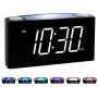Rocam Alarm Clock for Bedrooms - Large 6.5'' LED Display with Dimmer, Snooze, 7 Color Night Light, Easy to Set, USB Chargers, Battery Backup, 12/24 Hours for Heavy Sleepers, Kids, Boys, Girls, Elderly