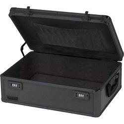 Vaultz Locking Storage Chest/Dorm Storage with Combination Locks, 6.5 x 19 x 13.5 Inches, Black on Black (VZ00458)