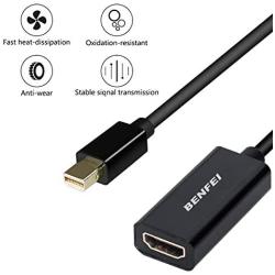 Mini DisplayPort to HDMI, Benfei Mini DP(Thunderbolt) to HDMI Converter Gold-Plated Cord Compatible for MacBook Pro, MacBook Air, Mac Mini, Microsoft Surface Pro 3/4, etc