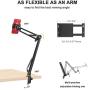 Klsniur Cell Phone Holder, Universal Phone Stand Clip Lazy Bracket Flexible Articulating Arm Phone Mount Compatible with iPhone 12 11 Pro Xs Max XR X 8 7 6 6s Plus, Samsung S10 S9 S8 S7 S6