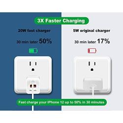 USB C Fast Charger, Hadisala 20W Dual-Port PD USB C/QC 3.0 Wall Charger, Foldable Plug Portable Travel Power Adapter Compatible with iPhone 12/Mini/Pro Max, iPad Pro, AirPods Pro, Galaxy and More