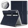 DTTO New iPad 9.7 Inch 5th/6th Generation 2018/2017 Case with Apple Pencil Holder, Premium Leather Folio Stand Cover Case for Apple iPad 9.7 inch, Also Fit iPad Pro 9.7/Air 2/Air - Blue(Grey Lining)