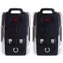 ANGLEWIDE Car Key Fob Keyless Entry Remote SHELL CASE Replacement for 14-17 for Chevrolet Colorado Silverado 1500 Silverado 3500 HD for GMC Sierra Yukon (FCC M3N40821302) 4 Buttons Black 2pad