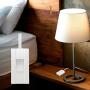 TOPGREENER Table-Top Plug in Dimmer for Table or Floor Lamps, Slide Control, works with Incandescent and Dimmable LED 360 Watt Bulbs Off at lowest dim, 6ft Cord, 120V 60Hz, TGTTDL300-W, White