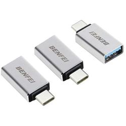 USB C to USB 3.0 Adapter, Benfei 3 Pack USB C to A Male to Female Adapter Compatible with MacBook 2018 2017 2016, Samsung Galaxy Note 8, Galaxy S8 S8+ S9, Google Pixel, Nexus, and More - Silver