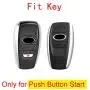 Royalfox(TM) 2 3 Buttons Leather Smart Remote Key Fob case Cover Keychain for Subaru Forester Sti 2016 2017/2017 2018 Outback Impreza/2015 2016 XV Crosstrek / 2014-2017 BRZ (Leather with Keychain)