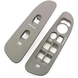 Red Hound Auto Replacement Power Window Bezel Set compatible with Dodge Ram Driver & Passenger Side Taupe Tan