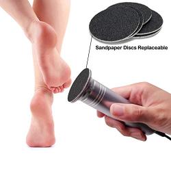 Upgraded Electric Foot Callus Remover (Speed Adjustable) with 60pcs Replacement Sandpaper Discs, Professional Pedicure Foot Scrubber Sander for Men Women Dead Cracked Hard Dry Skin, Gray