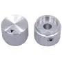 Taiss/ 2pcs Silver Color Aluminum Rotary Electronic Control Potentiometer Knob for 6 mm Diameter Shaft, Volume Control Knobs, Audio knob, Guitar Knobs，Switch Knob, 20mm Dia. x 15.5mm Height
