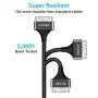 AGVEE Unbreakable Nylon Braided [3 Pack 3ft 6ft 10ft] 30 Pin Heavy Duty Fast Charger Cable, Slim Metal Shell End Case Friendly Charging Data Sync Cord for Phone 4/4S, Pad 1/2/3, Black