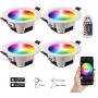 Smart LED Recessed Lighting, YISUN 9W Ceiling Lights Dimmable (RGB + Warm White + Cool White) APP & Remote Control, Wireless Recessed Spotlights 2700K-6500K for Room, Kitchen, KTV, Bars (4 Pack)