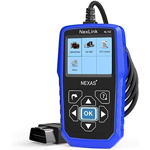 NEXAS Heavy Duty Truck Scanner NL102 OBD/EOBD+HDOBD Diagnostic Scanner Scan Tools Engine ABS Transmission Check Trucks & Cars 2 in 1 Codes Reader[Upgrade Version]