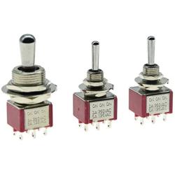 SALECOM 1x Guitar/AMP Fat Bat Toggle Switch DPDT 3 Way ON ON ON and 2x Mini Toggle Switches On/On/On