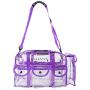 SHANY Clear PVC Makeup Bag - Large Professional Makeup Artist Rectangular Tote with Shoulder Strap and 5 External Pockets - PURPLE