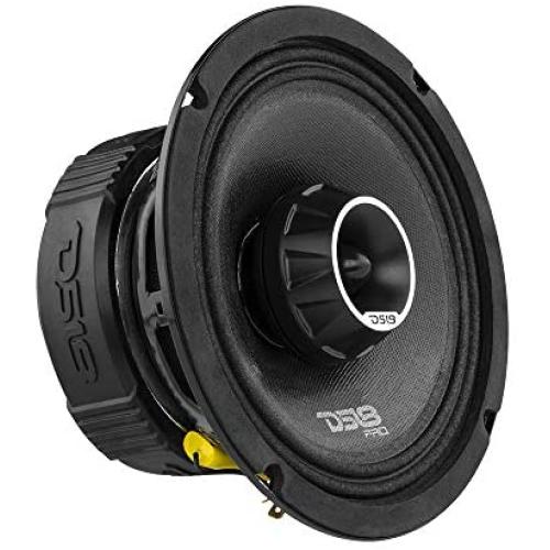 DS18 PRO-ZT6 6.5-Inch 2 Way Pro Audio Midrange Speakers with Built-in Bullet Tweeter, 4-Ohms, 450W Max, 225W RMS - Red Metal Mesh Grill Included (1 Speaker)