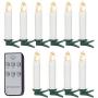 NYS 10 Pieces LED Christmas Candle,Christmas Tree LED Candles,Holiday Lighting, Christmas Tree Decorations, Christmas Lights, Multifunction Electronic Candle, Warm White Light, Including Controller