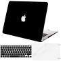 MOSISO Compatible with MacBook Air 13 inch Case (Models: A1369 & A1466, Older Version 2010-2017 Release), Protective Plastic Hard Shell Case & Keyboard Cover & Screen Protector, Black