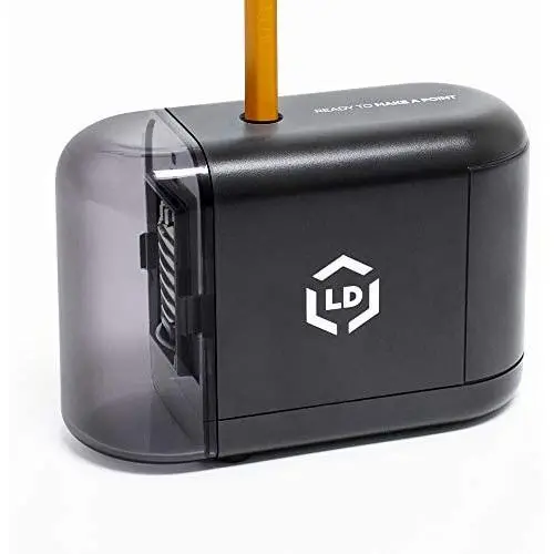 LD Products Electric Pencil Sharpener, WALL POWER SUPPLY INCLUDED - Professional, Home and Office - Small, Durable, Heavy Duty, Kid Friendly, 3 Sharpening Settings