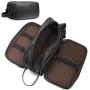 Leather Toiletry Bag for Men,Large Capacity Waterproof Travel Dopp Kit with Sturdy Handle,Travel Organizer for Toiletries -Travel Bag for Dad/ Men/ Husband -Perfect Gifts for Valentines Day