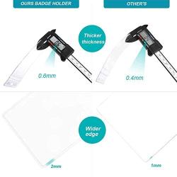 6 Pcs Extra Thick ID Card Badge Holder, Vertical Clear PVC Card Holder with Waterproof Resealable Zip Type