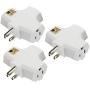 Kasonic 3-Outlet Grounding Adapter (3 Pack); Heavy-Duty Grounded Power Tap; UL Listed Plug Extender (White)