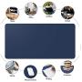 HOMECAS Desk Pad,Office Desk Mat Blotter,31.5'' x 15.7'' Upgraded PU Leather Desk Protector Cover Large Mouse Pad, Waterproof Writing Mat for Office/Home/Computer,Dual Use (Blue & Yellow)