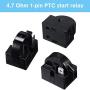 QP2-4.7 PTC Starter Relay 1 Pin Refrigerator Starter Relay and 6750C-0005P Refrigerator Overload Protector Compatible with LG Refrigerator Compressor, 2 Pieces in Total