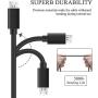 Charging Cable for Samsung Galaxy S7, 2Pack 6Ft 10Ft Long Charger Cable, Android Phone Fast Charger Cord for Samsung Galaxy S7 S6 Edge,Note 5 4,LG G4,Moto,Sony,PS4,Windows,MP3,Camera,Black