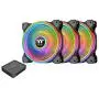 Thermaltake Riing Quad 120mm 16.8 Million RGB Color (Alexa, Razer Chroma) Software Enabled 4 Light Rings 54 Addressable LED 9 Blades Hydraulic Bearing Case/Radiator Fan CL-F088-PL12SW-B, Black Thermaltake Riing Quad 120mm 16.8 Million RGB Color (Alexa, Razer Chroma) Software Enabled 4 Light Rings 54 Addressable LED 9 Blades Hydraulic Bearing Case/Radiator Fan CL-F088-PL12SW-B, Black