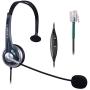 Callez Telephone Headset RJ9, with Noise Canceling Mic Mono, for ShoreTel 230 420 480 Polycom VVX310 VVX311 VVX410 VVX411 Avaya 1408 1416 5410 Plantronics NEC Corded Office Landline Deskphones W300A1