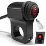 Motorcycle Handlebar Switch ATV Handlebar Light Switch 12V CNC Aluminium Alloy Push Botton Waterproof Switches with 3-Pin Connector- Fits 7/8'' Handlebars (22mm)