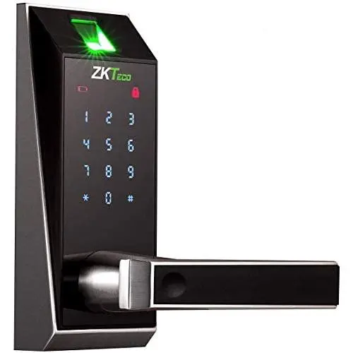 ZKTeco Smart Door Lock, Keyless Entry Door Lock Deadbolt with keypad, Fingerprint Door Lock, Electronic Deadbolt Lock, Biometric Door Lock Work with APP, Code, Fingerprint