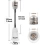 DiCUNO E26 15.5CM/5.5 Inch Extension Socket Extender Adapter, E26 to E26 Flexible Extension, All-Directional Adjustable Standard Medium Light Bulb Socket Converter (4-Pack)