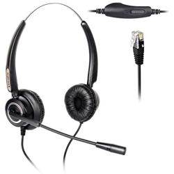 Binaural Headset Headphones + Adjustable Volume + Mute Control ONLY for Cisco IP Telephone 7940 7960 7970 7962 7975 7961 7971 7960 8841 9941 M12 M22 and All Series
