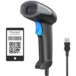 Gemeita 2D Barcode Scanner Capture Barcodes from Screen, Handheld USB Bar Code Reader for Supermarket, Warehouse, Store
