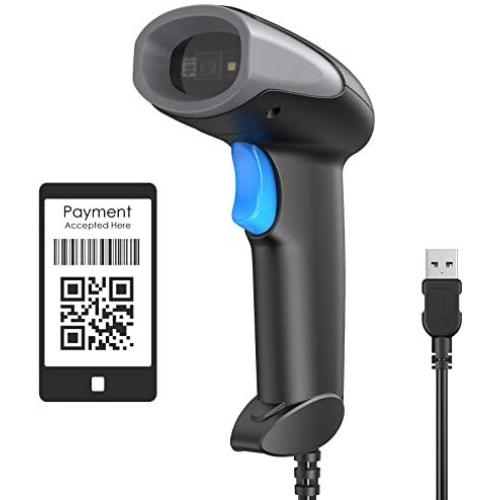 Gemeita 2D Barcode Scanner Capture Barcodes from Screen, Handheld USB Bar Code Reader for Supermarket, Warehouse, Store