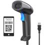 Gemeita 2D Barcode Scanner Capture Barcodes from Screen, Handheld USB Bar Code Reader for Supermarket, Warehouse, Store