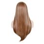 Smooth light brown long wig, slightly curly synthetic fiber, broken bangs wig, heat-resistant clothing wig, natural-colored female party hairstyle