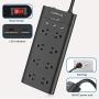 Power Strip with USB, AUOPLUS Surge Protector with 8 Outlets and 3 USB Ports 6Ft Extension Cord Flat Plug/Wall Mountable Grounded,Desktop Charging Station for Computer Laptops Smartphone Home Office