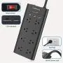 Power Strip with USB, AUOPLUS Surge Protector with 8 Outlets and 3 USB Ports 6Ft Extension Cord Flat Plug/Wall Mountable Grounded,Desktop Charging Station for Computer Laptops Smartphone Home Office